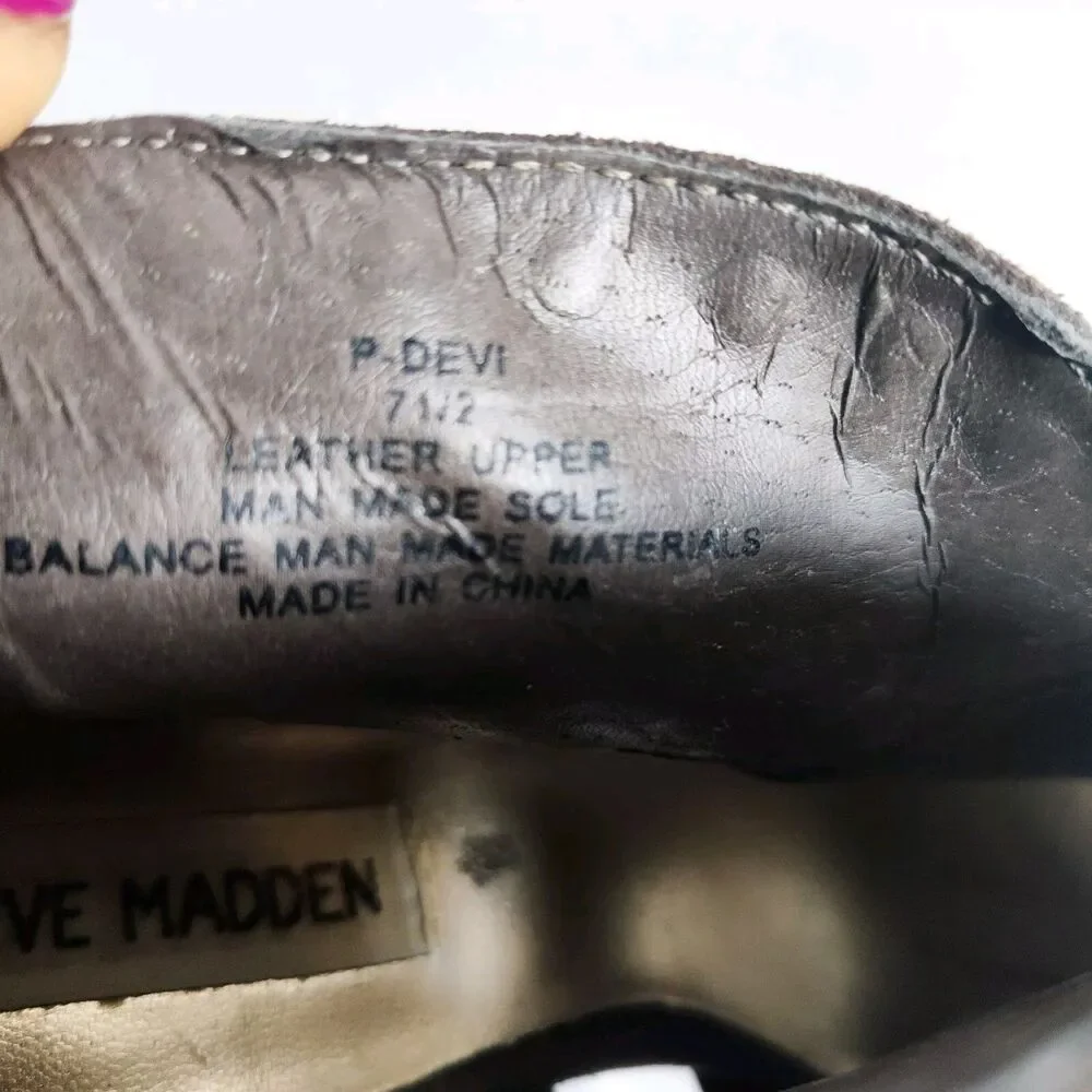 Steve Madden Devi Heels 7.5 Gray‎ Suede Studded 5